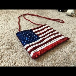 Convertible Sequin American Flag Purse